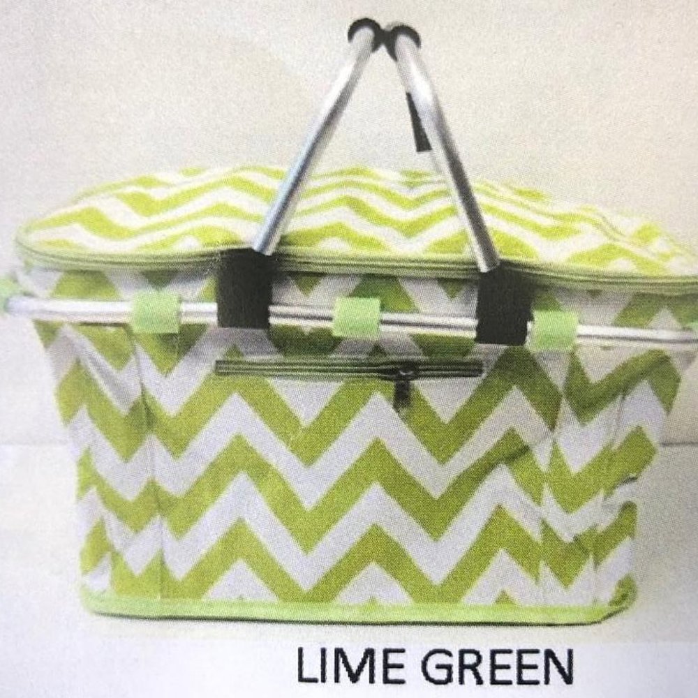 Lime/green Color BEACH BASKET / PICNIC BASKET